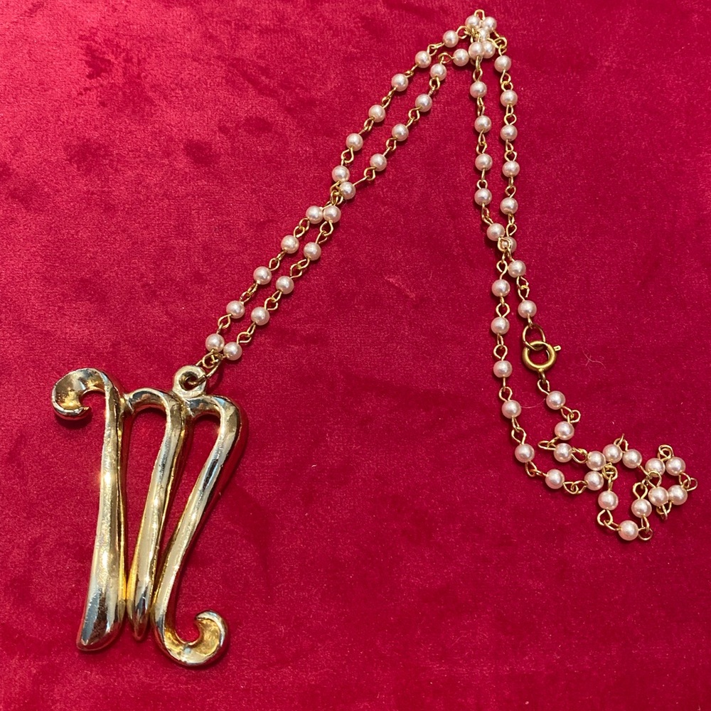 Vintage 70’s M Letter Necklace